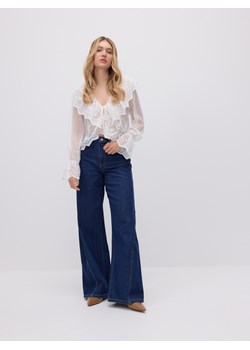 Reserved - Jeansy wide leg z przeszyciami - granatowy ze sklepu Reserved w kategorii Jeansy damskie - zdjęcie 181919327