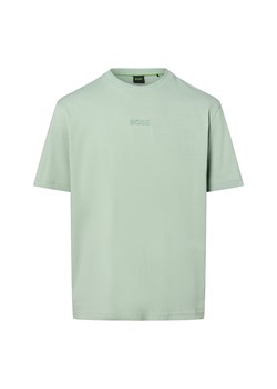 BOSS Green Koszulka męska - Tee Mężczyźni Bawełna seledynowy jednolity ze sklepu vangraaf w kategorii T-shirty męskie - zdjęcie 181919595