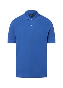 Nils Sundström Męska koszulka polo Mężczyźni Bawełna niebieski jednolity ze sklepu vangraaf w kategorii T-shirty męskie - zdjęcie 181919626