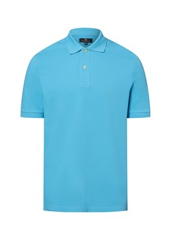 Nils Sundström Męska koszulka polo Mężczyźni Bawełna niebieski jednolity ze sklepu vangraaf w kategorii T-shirty męskie - zdjęcie 181919627