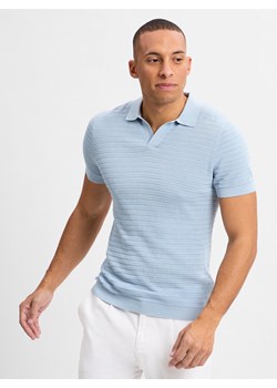 Drykorn Męska koszulka polo - Braian Mężczyźni Bawełna jasnoniebieski wypukły wzór tkaniny ze sklepu vangraaf w kategorii T-shirty męskie - zdjęcie 181919677