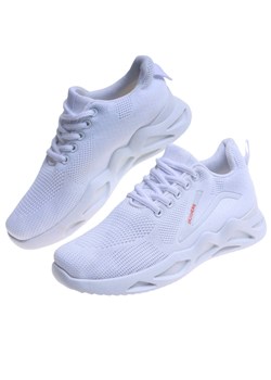 Białe sznurowane sneakersy buty sportowe /F3-2 17711 W182/ ze sklepu Pantofelek24.pl w kategorii Buty sportowe damskie - zdjęcie 181919808