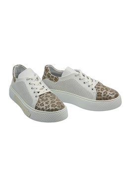 Buty sportowe damskie skórzane białe VENEZIA L079LEWTOSP033 ze sklepu ulubioneobuwie w kategorii Buty sportowe damskie - zdjęcie 181920579