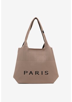 Beżowa Szydełkowa Torebka Shopper o Trapezowym Kształcie Saliatria ze sklepu born2be.pl w kategorii Torby Shopper bag - zdjęcie 181922378