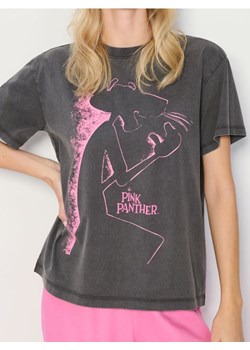 Sinsay - Koszulka oversize Pink Panther - szary ze sklepu Sinsay w kategorii Bluzki damskie - zdjęcie 181929469