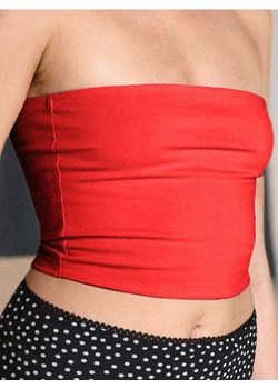 Sinsay - Top typu bandeau w stylu basic - czerwony ze sklepu Sinsay w kategorii Bluzki damskie - zdjęcie 181929487