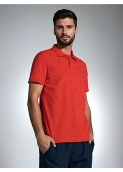 Sinsay - Koszulka polo z ozdobnym wzorem allover - czerwony ze sklepu Sinsay w kategorii T-shirty męskie - zdjęcie 181929515