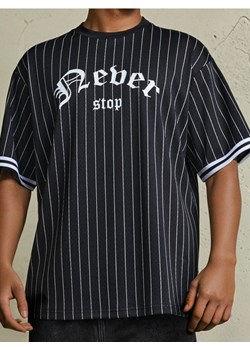 Sinsay - Koszulka loose fit z napisem - czarny ze sklepu Sinsay w kategorii T-shirty męskie - zdjęcie 181929657