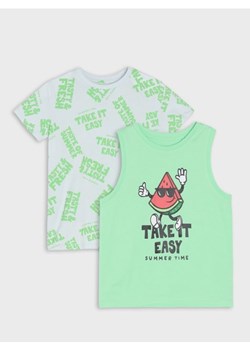 Sinsay - Koszulki 2 pack - zielony ze sklepu Sinsay w kategorii T-shirty chłopięce - zdjęcie 181929659