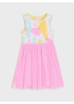 Sinsay - Sukienka z efektem tie-dye wykonczona różowym tiulem - wielobarwny ze sklepu Sinsay w kategorii Sukienki dziewczęce - zdjęcie 181929896