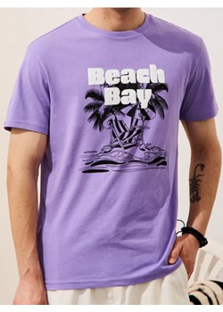 Sinsay - Koszulka z letnim motywem - fioletowy ze sklepu Sinsay w kategorii T-shirty męskie - zdjęcie 181930098