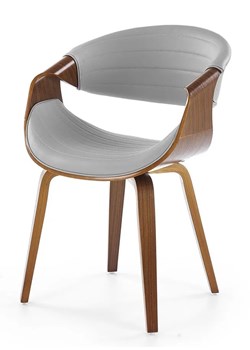 Kubełkowe krzesło w stylu retro orzech + popielaty - Saro ze sklepu Edinos.pl w kategorii Krzesła - zdjęcie 181930496