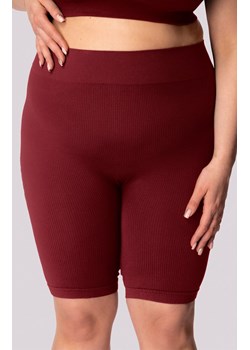 Mona kolarki damskie burgund Ribbed Plus Size, Kolor burgund, Rozmiar 2XL, Mona ze sklepu Intymna w kategorii Szorty - zdjęcie 181932065