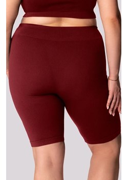 Mona kolarki damskie burgund Ribbed Plus Size, Kolor burgund, Rozmiar 2XL, Mona ze sklepu Intymna w kategorii Szorty - zdjęcie 181932066