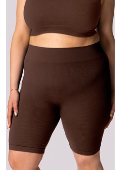 Mona kolarki damskie w kolorze caffe Ribbed Plus Size, Kolor caffe, Rozmiar 2XL, Mona ze sklepu Intymna w kategorii Szorty - zdjęcie 181932069