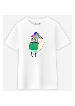 WOOOP Koszulka &quot;Zebra Surfer&quot; w kolorze białym ze sklepu Limango Polska w kategorii T-shirty chłopięce - zdjęcie 181932726