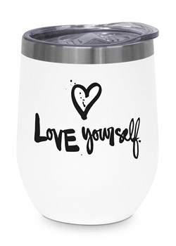 Design@Home Kubek termiczny &quot;Love Yourself&quot; w kolorze białym - 350 ml ze sklepu Limango Polska w kategorii Kubki termiczne - zdjęcie 181932876