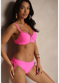 Fuksjowe Bikini Majtki Figi z Regulacją i Biustonosz z Ozdobą Natrissa ze sklepu renee.pl w kategorii Stroje kąpielowe - zdjęcie 181937775