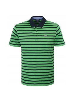 Koszulka Polo - Męska - Pako Jeans - Zielona w Granatowy Prążek TSPJNSpoloHASIMIzi ze sklepu JegoSzafa.pl w kategorii T-shirty męskie - zdjęcie 181940559