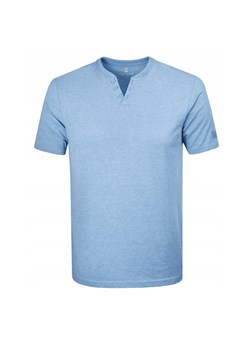 Męski T-Shirt, Dekolt z Guzikami - Pako Jeans - Niebieska TSPJNSleonNB ze sklepu JegoSzafa.pl w kategorii T-shirty męskie - zdjęcie 181940596