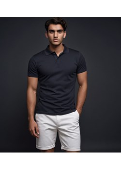 Koszulka polo męska czarna regular Recea ze sklepu Recea.pl w kategorii T-shirty męskie - zdjęcie 181940696