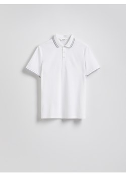 Reserved - Polo regular fit z wiskozą - biały ze sklepu Reserved w kategorii T-shirty męskie - zdjęcie 181941016