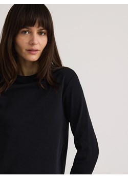 Reserved - Longsleeve z merceryzowanej bawełny - czarny ze sklepu Reserved w kategorii Bluzki damskie - zdjęcie 181941587