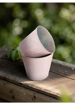 Sinsay - Metalowe doniczki z botanicznym wzorem 2 pack - różowy ze sklepu Sinsay w kategorii Dom - zdjęcie 181942466