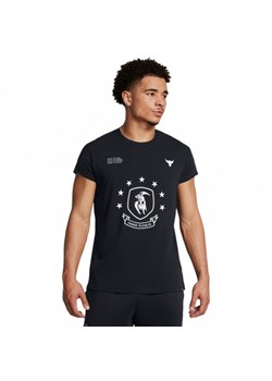 Męska koszulka treningowa Under Armour Project Rock Evolve Cap Slv T - czarna ze sklepu Sportstylestory.com w kategorii T-shirty męskie - zdjęcie 181943629