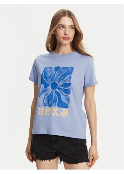 Roxy T-Shirt ERJZT05911 Niebieski Regular Fit ze sklepu MODIVO w kategorii Bluzki damskie - zdjęcie 181945358
