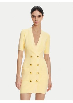 Elisabetta Franchi Sukienka dzianinowa AM-66S-51E2 Żółty Regular Fit ze sklepu MODIVO w kategorii Sukienki - zdjęcie 181945488