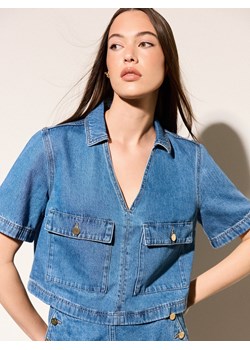 Mohito - Jeansowa bluzka - niebieski ze sklepu Mohito w kategorii Bluzki damskie - zdjęcie 181946597