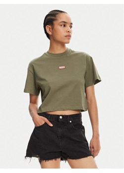 Hunter T-Shirt Abby HARW0059251 Khaki Boxy Fit ze sklepu MODIVO w kategorii Bluzki damskie - zdjęcie 181951949