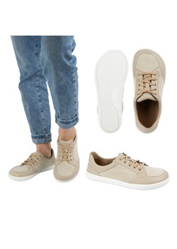 Buty damskie barefoot minimalistyczne skórzane LEN 0772W ecru ze sklepu butyolivier w kategorii Półbuty męskie - zdjęcie 181954929