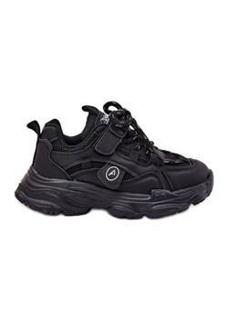 Sneakersy Dziecięce Na Platformie Czarne ze sklepu ButyModne.pl w kategorii Buty sportowe dziecięce - zdjęcie 181955286