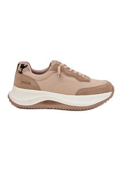 Zamszowe Sneakersy Damskie Na Platformie Big Star RR274A345 HI-POLY System Ciemnobeżowe beżowy ze sklepu ButyModne.pl w kategorii Buty sportowe damskie - zdjęcie 181955356