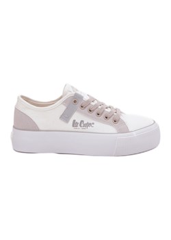 Trampki Damskie Na Platformie Lee Cooper LCW-25-31-3479L Biało-Szare białe ze sklepu ButyModne.pl w kategorii Trampki damskie - zdjęcie 181955379