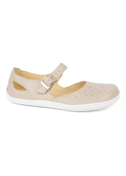 Baleriny ażurowe barefoot damskie Olivier 1284 – skórzane buty z klamerką do codziennych i eleganckich stylizacji beżowe beżowy ze sklepu ButyModne.pl w kategorii Półbuty damskie - zdjęcie 181955619