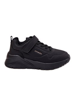 Dziecięce Lekkie Buty Sportowe Na Platformie Czarne ze sklepu ButyModne.pl w kategorii Buty sportowe dziecięce - zdjęcie 181955699