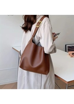 Elegancka torba na ramię z klamrą - Brązowy ze sklepu Intimica.pl w kategorii Torby Shopper bag - zdjęcie 181959965