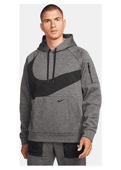 Męska bluza z kapturem do fitnessu Nike Therma-FIT - Szary ze sklepu Nike poland w kategorii Bluzy męskie - zdjęcie 181960386