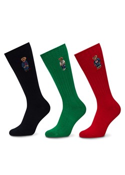 Zestaw 3 par wysokich skarpet męskich Polo Ralph Lauren 449973049001 Kolorowy ze sklepu eobuwie.pl w kategorii Skarpetki męskie - zdjęcie 181960505