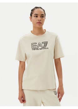 EA7 Emporio Armani T-Shirt 7W000098 AF12503 U1079 Beżowy Loose Fit ze sklepu MODIVO w kategorii Bluzki damskie - zdjęcie 181964727