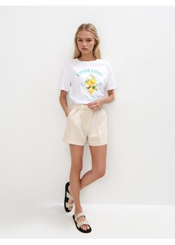 Mohito - T-shirt z nadrukiem cytryn - biały ze sklepu Mohito w kategorii Bluzki damskie - zdjęcie 181966206