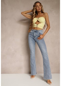 Niebieskie Klasyczne Jeansy Flare Regular Waist Neliovia ze sklepu renee.pl w kategorii Jeansy damskie - zdjęcie 181968365
