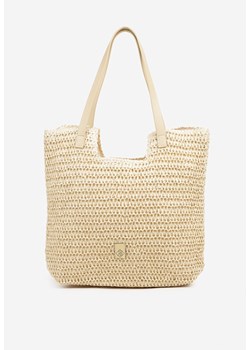Beżowa Pleciona Torebka Shopper Feleindra ze sklepu born2be.pl w kategorii Torby letnie - zdjęcie 181968568