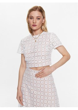 MICHAEL Michael Kors Top MS340HG8BK Biały Slim Fit ze sklepu MODIVO w kategorii Bluzki damskie - zdjęcie 181969407