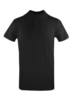 Dzianinowa Koszulka Męska z Kołnierzem (Polo) - Brave Soul - Czarna TSBRSSS25poloCOSTAjetblack ze sklepu JegoSzafa.pl w kategorii T-shirty męskie - zdjęcie 181970187