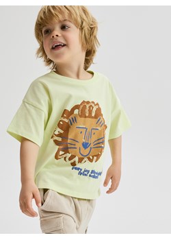 Reserved - Bawełniany t-shirt z nadrukiem - zielony ze sklepu Reserved w kategorii T-shirty chłopięce - zdjęcie 181972117