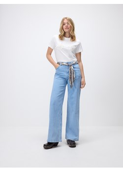 Reserved - Jeansy wide leg z bandaną - niebieski ze sklepu Reserved w kategorii Jeansy damskie - zdjęcie 181972367